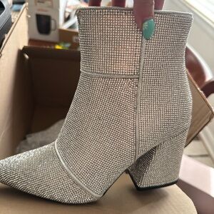 Elegant Silver Ankle Boots